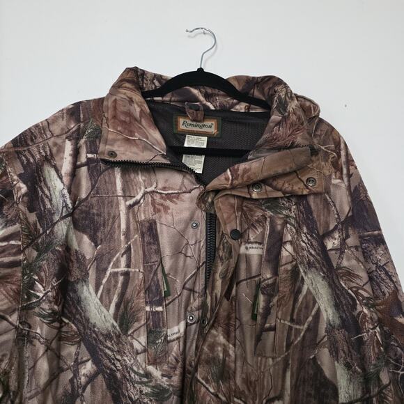 Vintage Remington Camo Jacket Mens L Real Tree Hunting Full Zip Pockets Green - Picture 2 of 9
